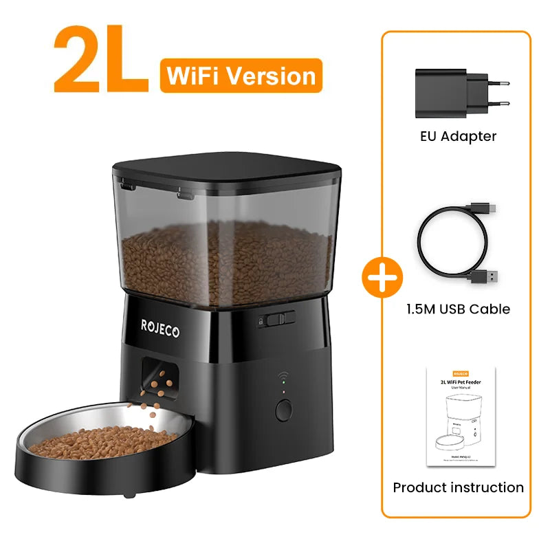 Smart Automatic Pet Feeder – Remote-Controlled Food Dispenser for Cats & Dogs