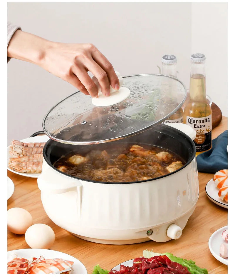Compact Multi-Cooker – 220V Non-Stick Electric Pot for 1–2 Person Meals