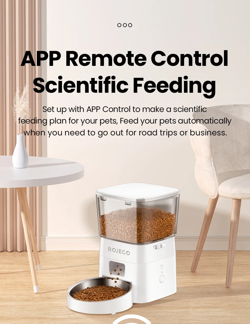 Smart Automatic Pet Feeder – Remote-Controlled Food Dispenser for Cats & Dogs