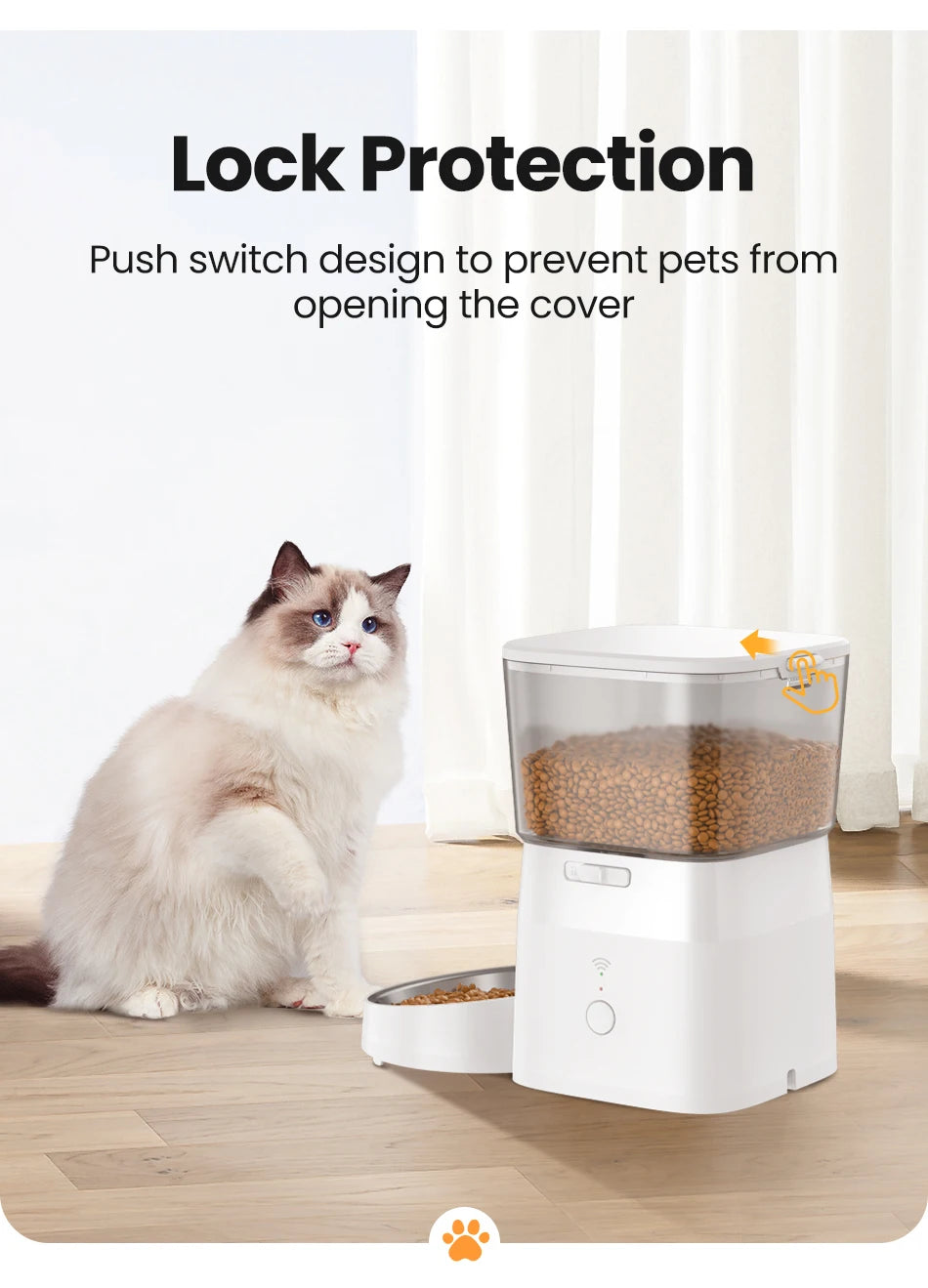 Smart Automatic Pet Feeder – Remote-Controlled Food Dispenser for Cats & Dogs
