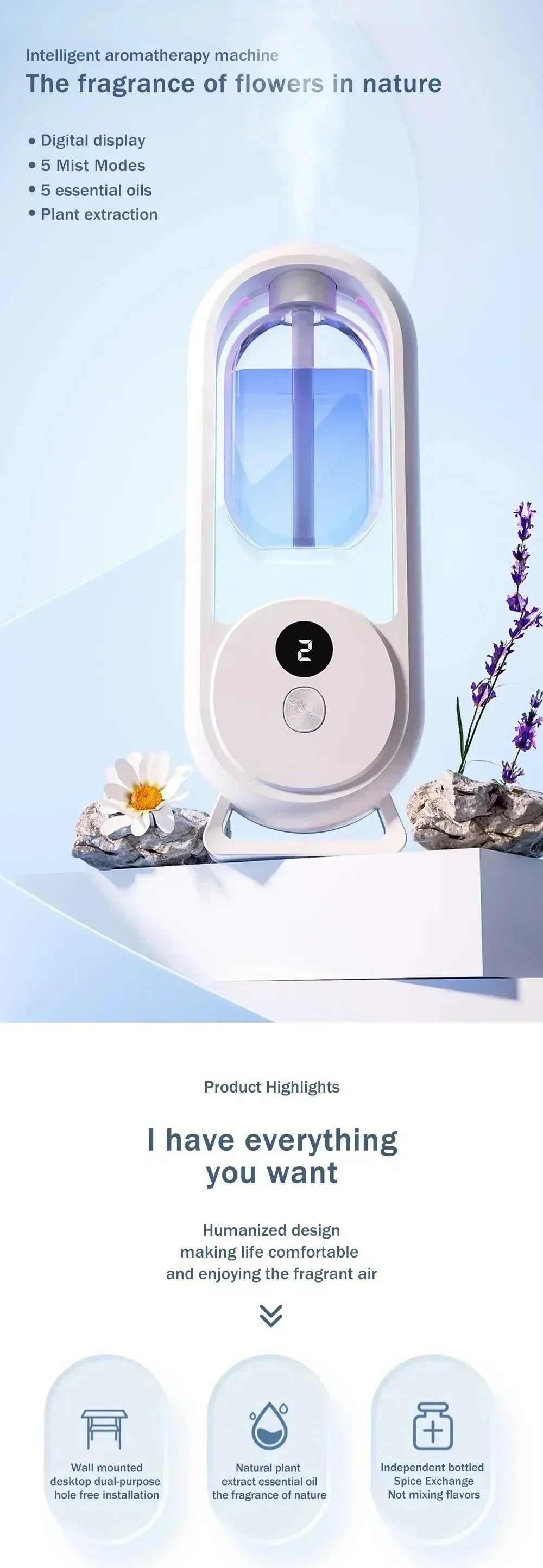 Automatic Aroma Diffuser – Perfume & Essential Oil Machine for Kitchen & Bathroom