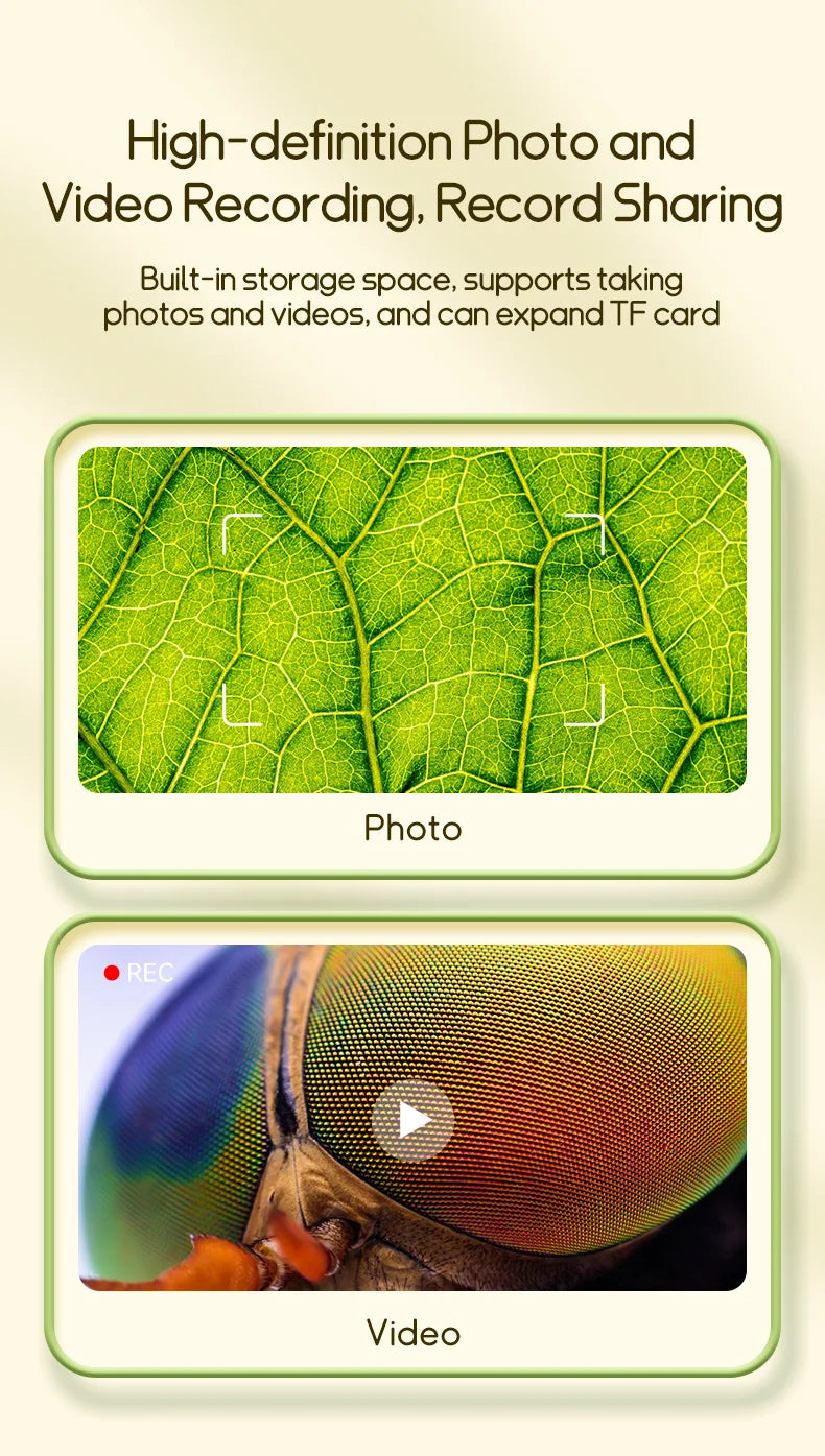 Mini Microscope for Kids – 2" Screen with 1000x Zoom, Educational Gift