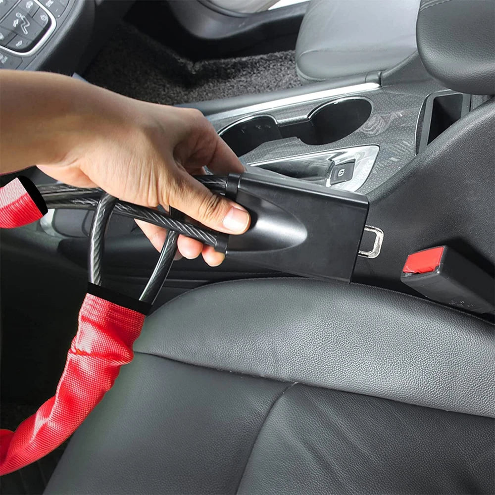 Anti-Theft Car Lock – Steel Steering Wheel & Seat Belt Security for Cars & SUVs