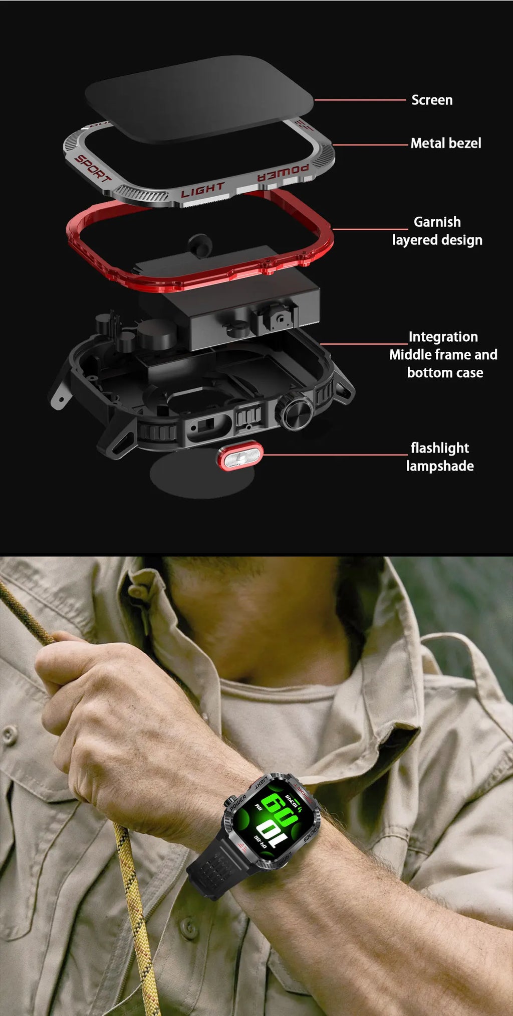 Men’s Pro Smartwatch – Waterproof Design with Fitness & Call Features