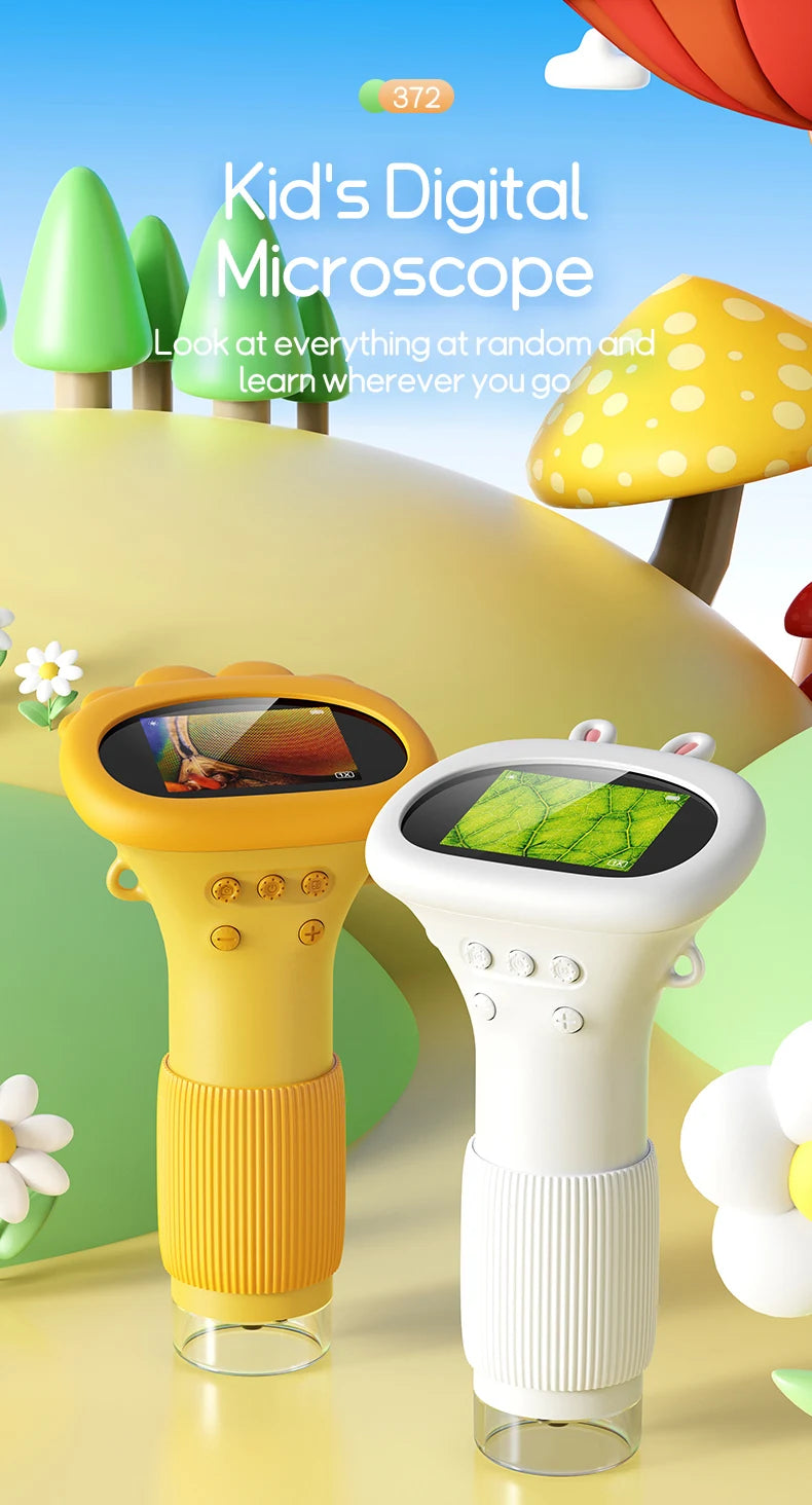 Mini Microscope for Kids – 2" Screen with 1000x Zoom, Educational Gift