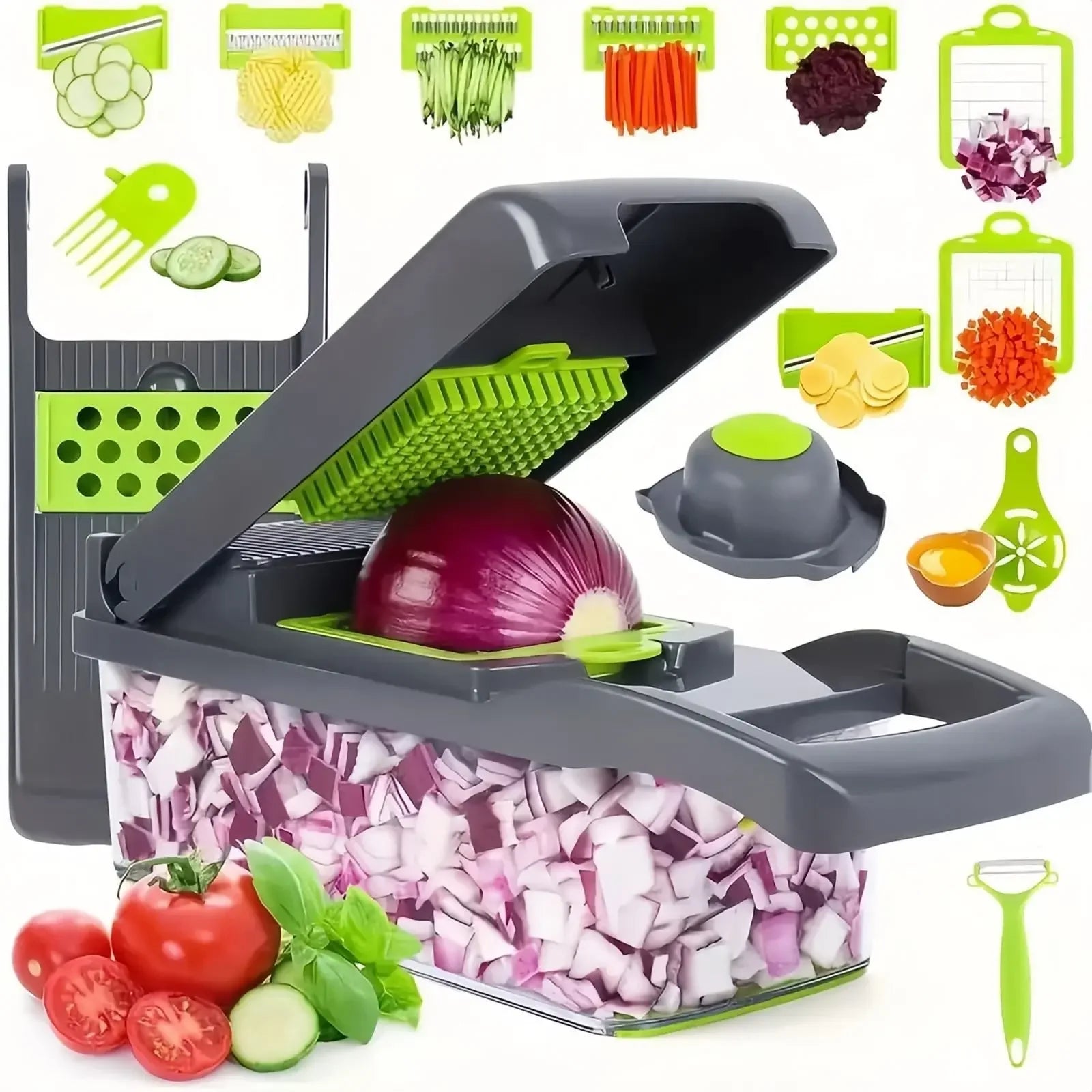 16-in-1 Vegetable Chopper – Multi-Function Slicer & Dicer