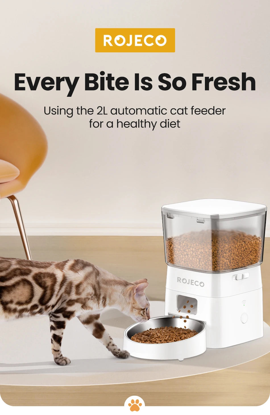 Smart Automatic Pet Feeder – Remote-Controlled Food Dispenser for Cats & Dogs