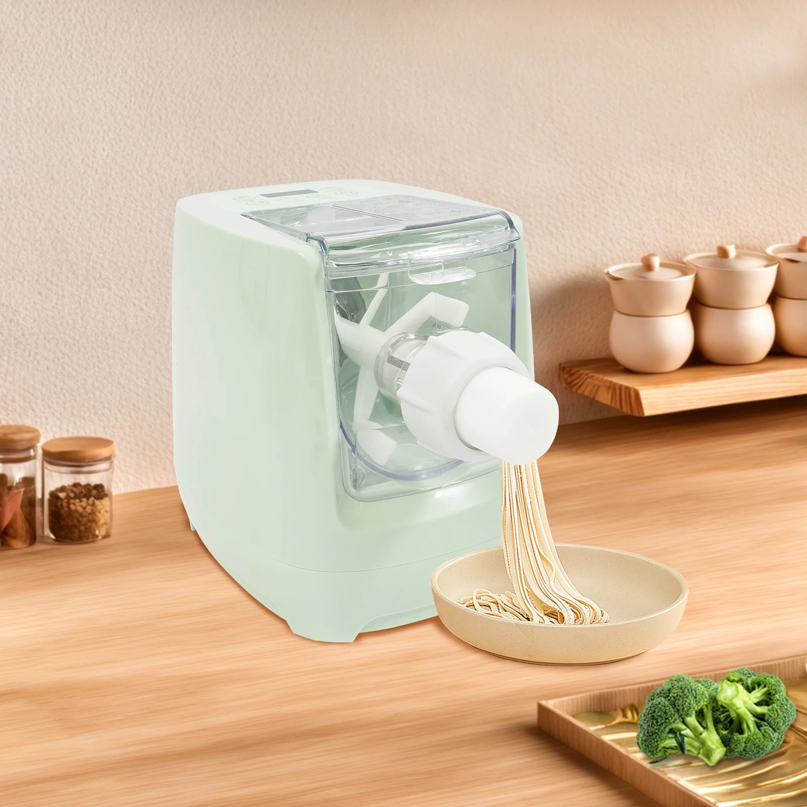 Electric Pasta Maker – Automatic Noodle Machine with 13 Discs for Spaghetti & Fettuccine