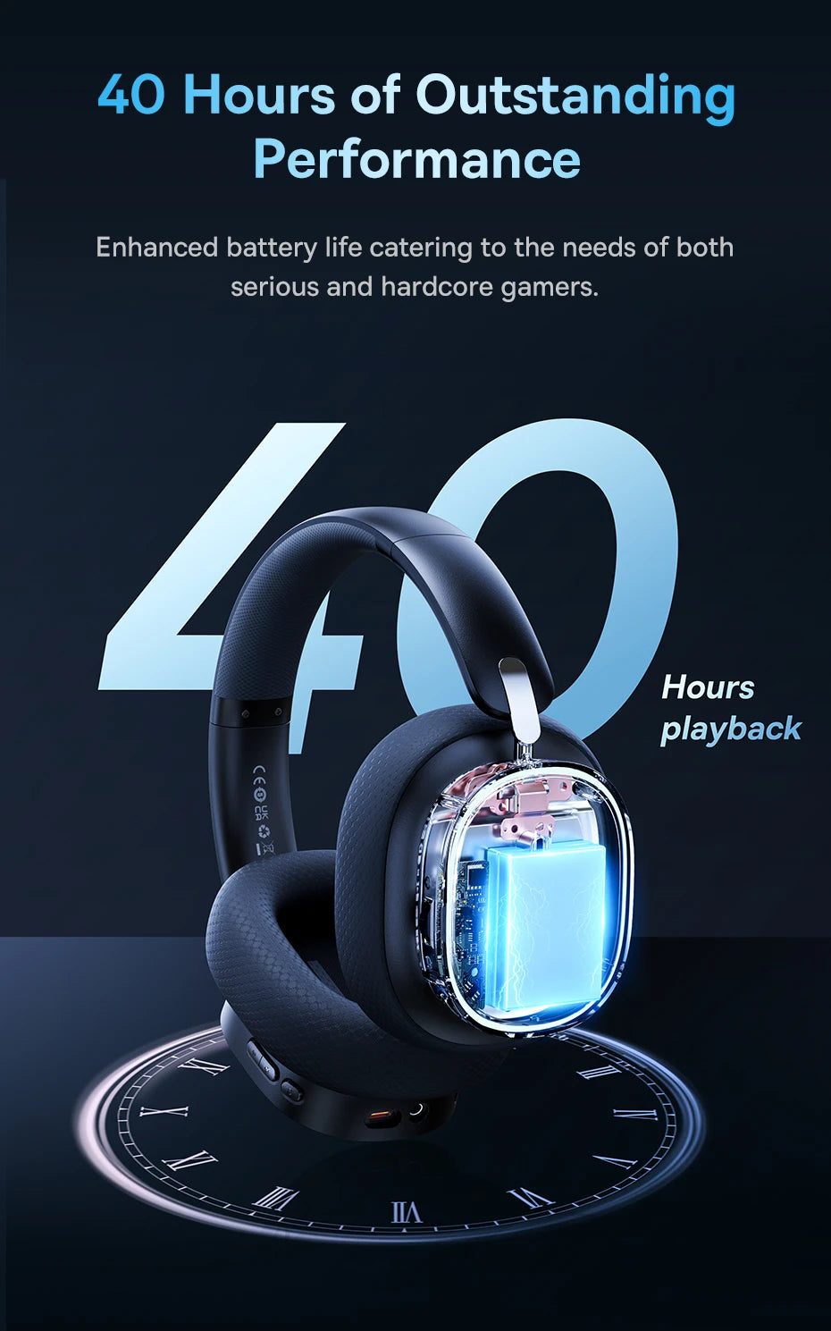 Baseus GH02 Wireless Gaming Headphones – Bluetooth 5.3 & RGB Lighting