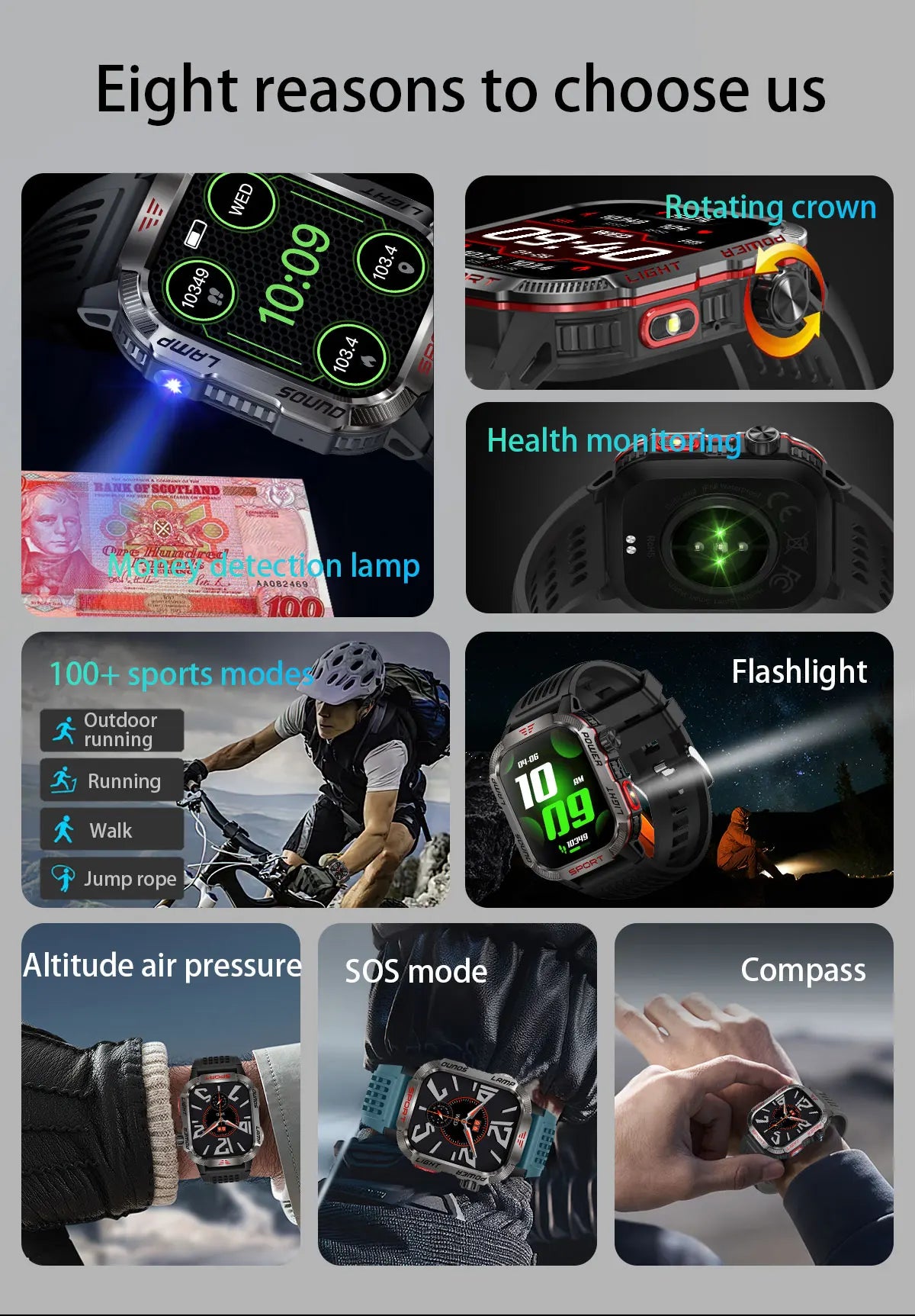Men’s Pro Smartwatch – Waterproof Design with Fitness & Call Features