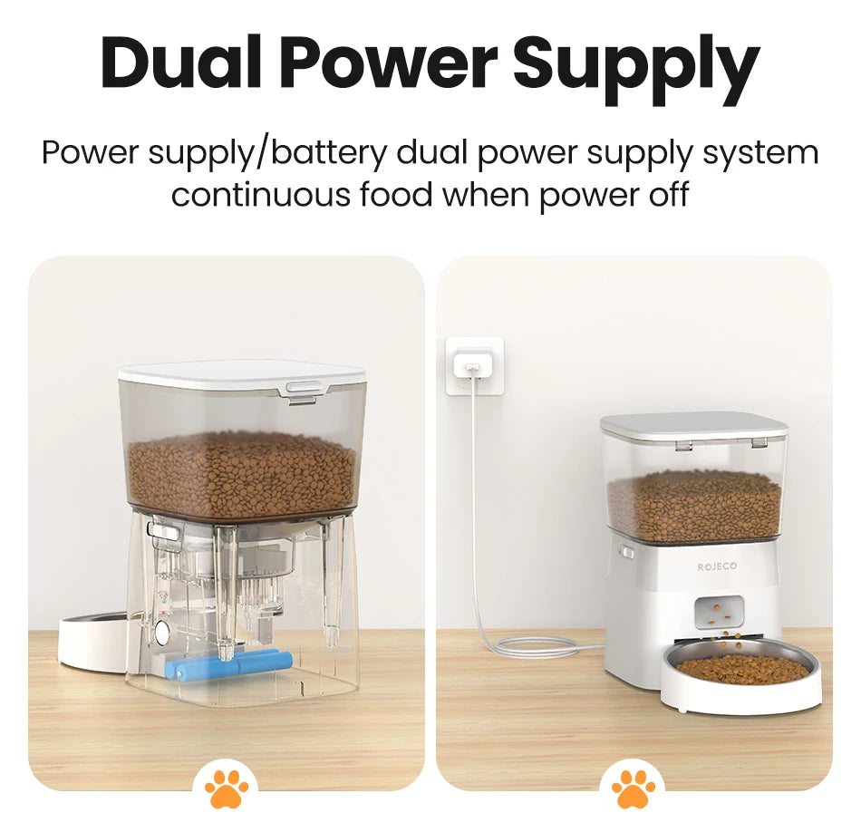 Smart Automatic Pet Feeder – Remote-Controlled Food Dispenser for Cats & Dogs