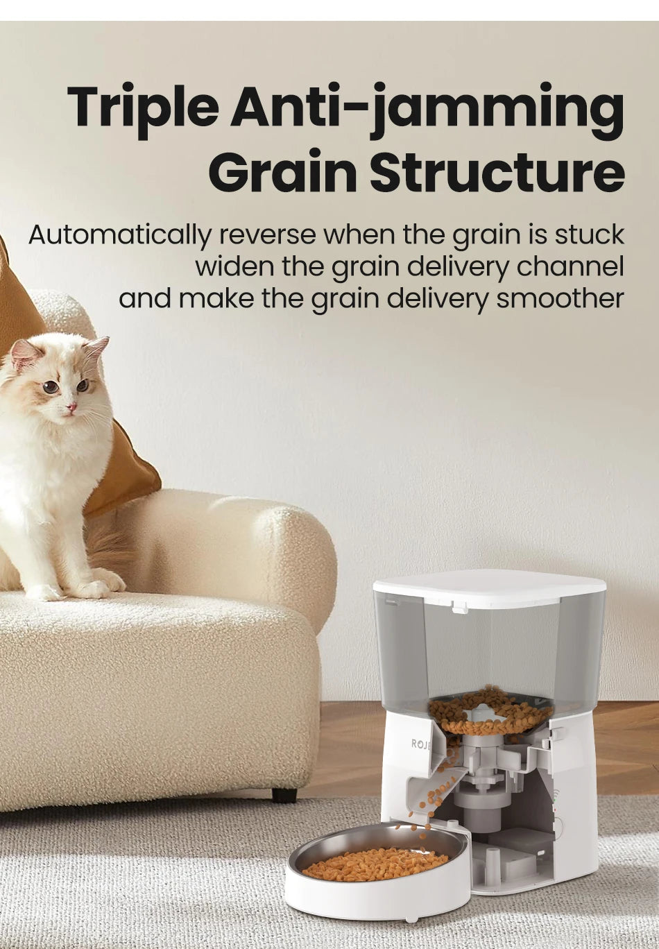 Smart Automatic Pet Feeder – Remote-Controlled Food Dispenser for Cats & Dogs