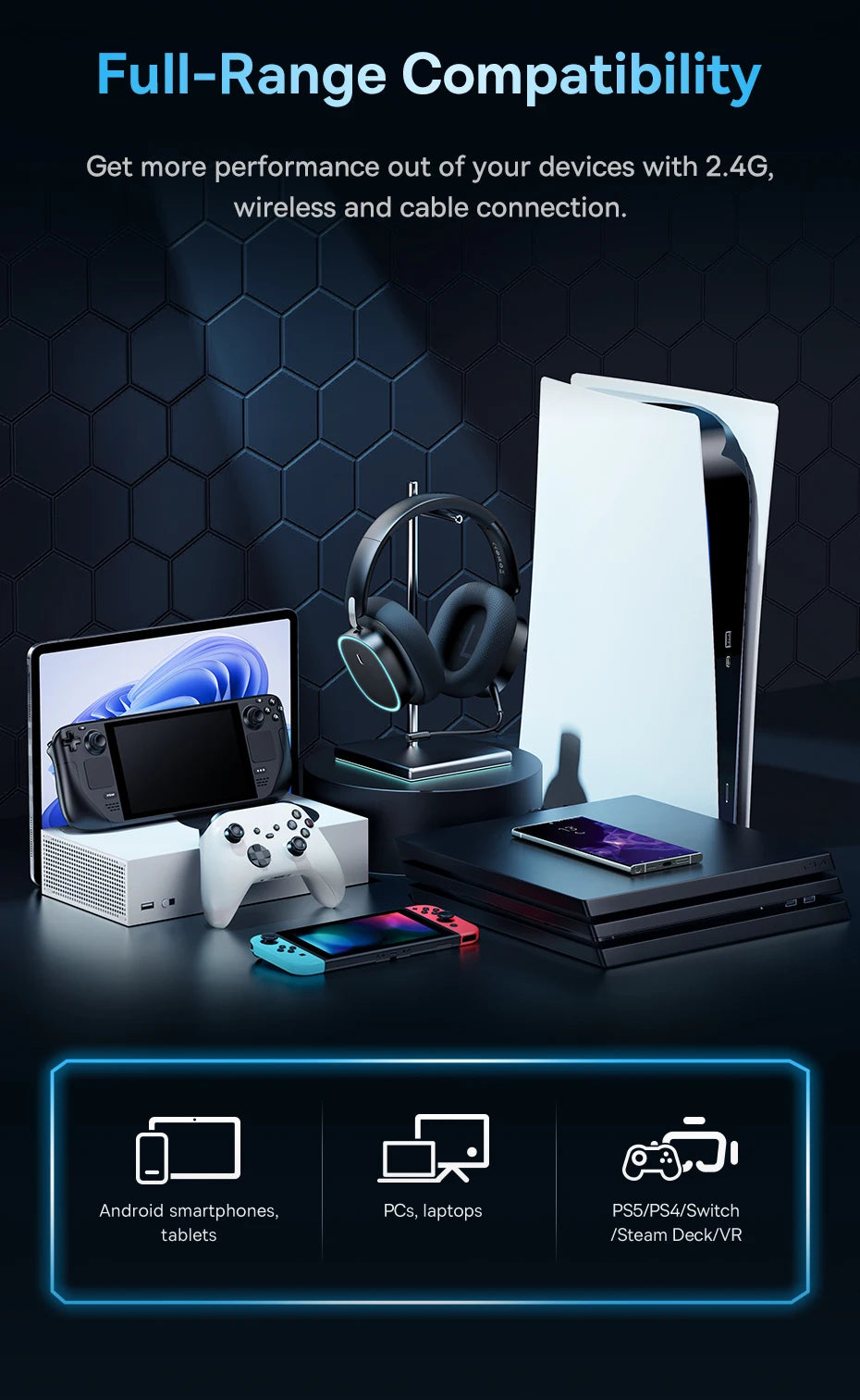 Baseus GH02 Wireless Gaming Headphones – Bluetooth 5.3 & RGB Lighting