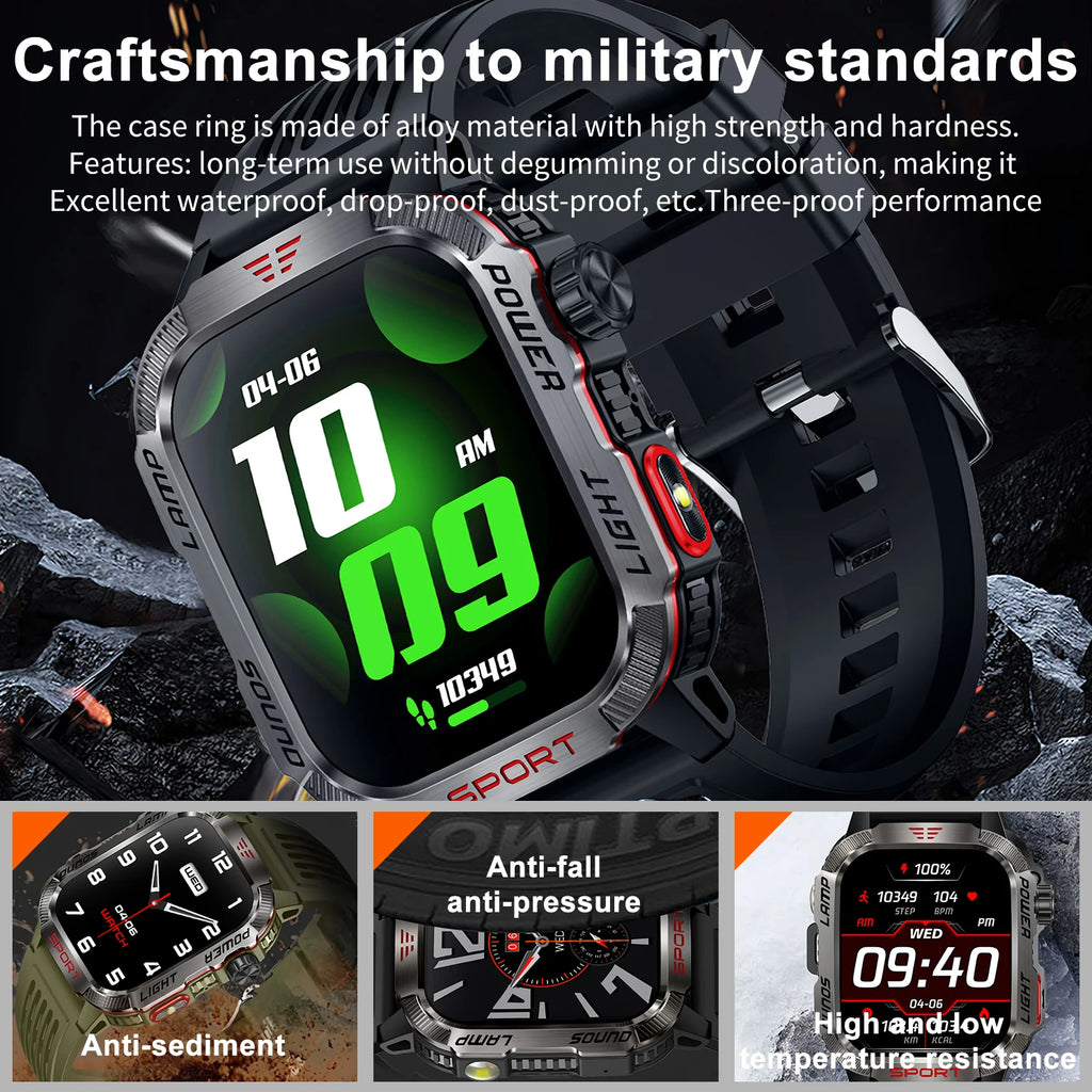 Men’s Pro Smartwatch – Waterproof Design with Fitness & Call Features