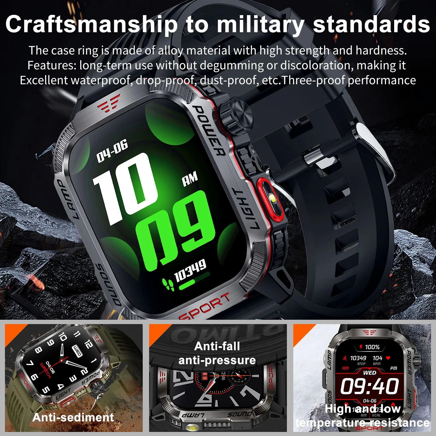 Men’s Pro Smartwatch – Waterproof Design with Fitness & Call Features
