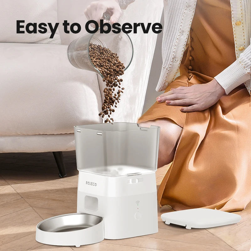Smart Automatic Pet Feeder – Remote-Controlled Food Dispenser for Cats & Dogs