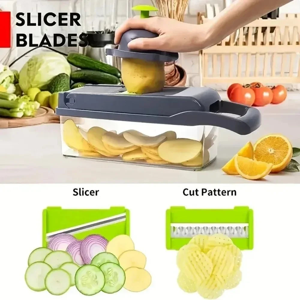 16-in-1 Vegetable Chopper – Multi-Function Slicer & Dicer