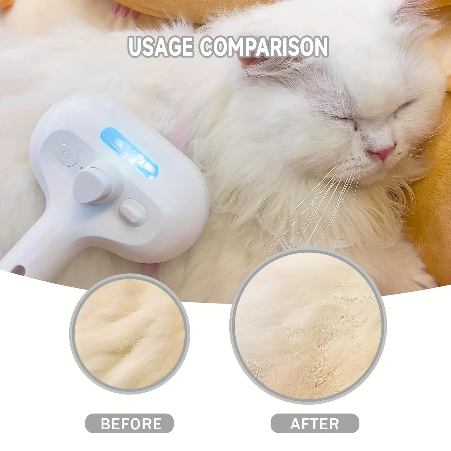 Pet Spray Grooming Comb – De-Shedding & Styling Tool for Dogs & Cats