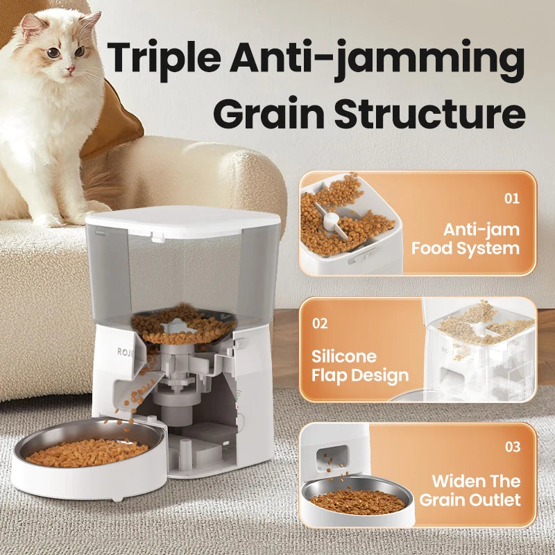 Smart Automatic Pet Feeder – Remote-Controlled Food Dispenser for Cats & Dogs