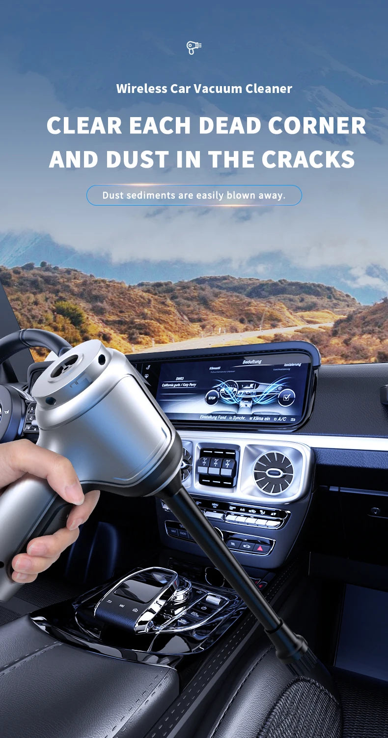 Portable Wireless Car Vacuum – 4-in-1 Handheld Cleaner for Home & Auto