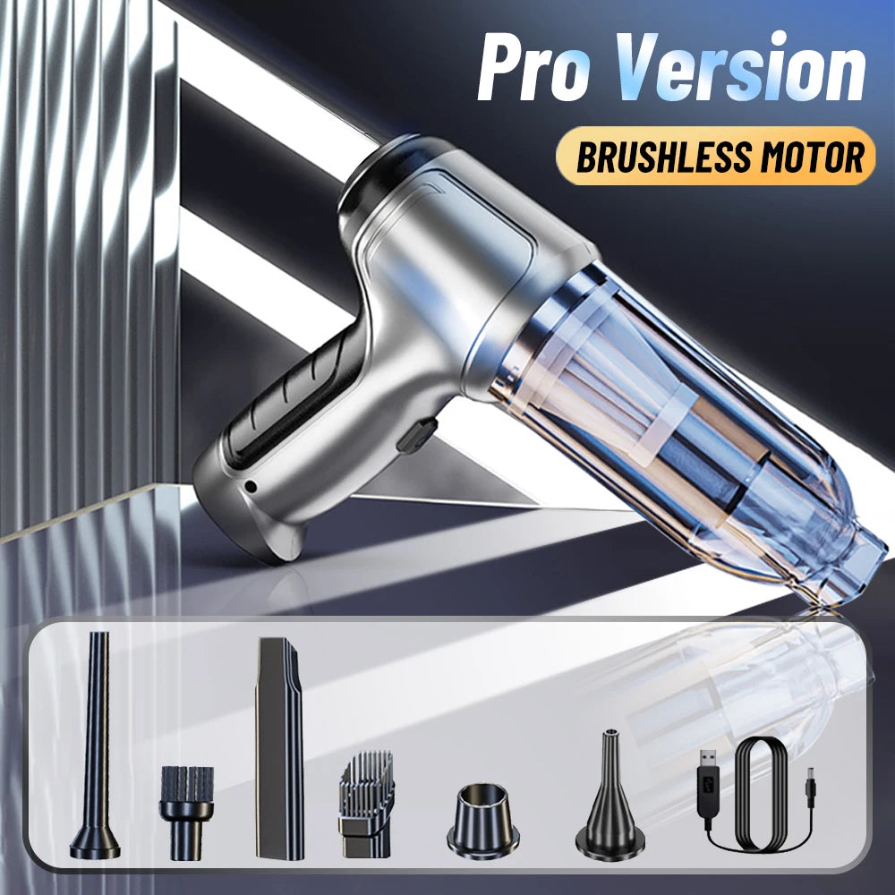 Portable Wireless Car Vacuum – 4-in-1 Handheld Cleaner for Home & Auto
