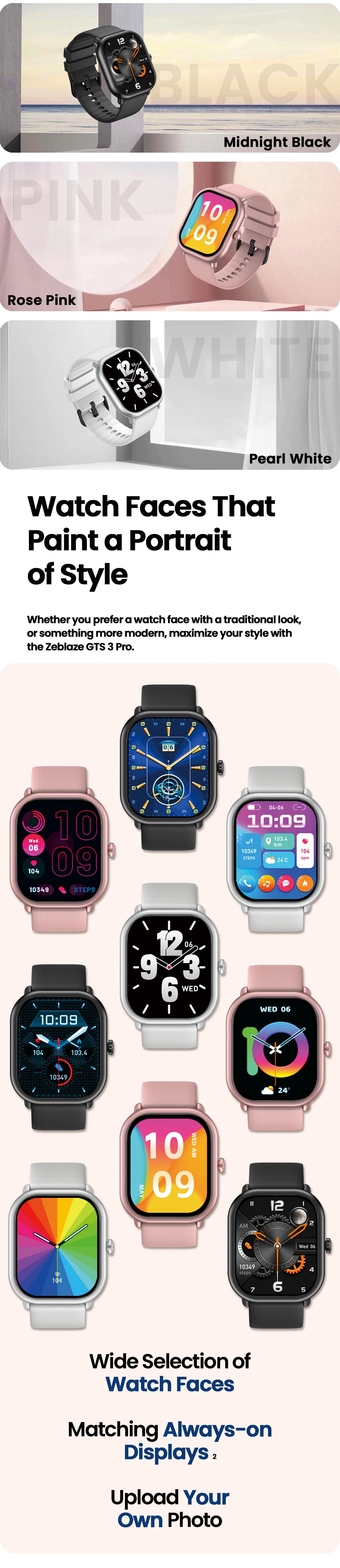 Zeblaze GTS 3 Pro – Smartwatch with AMOLED Screen & Health Monitor