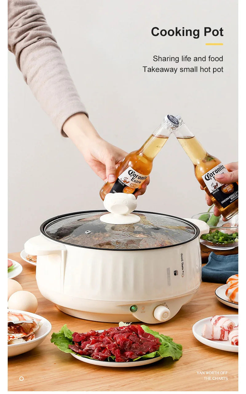 Compact Multi-Cooker – 220V Non-Stick Electric Pot for 1–2 Person Meals