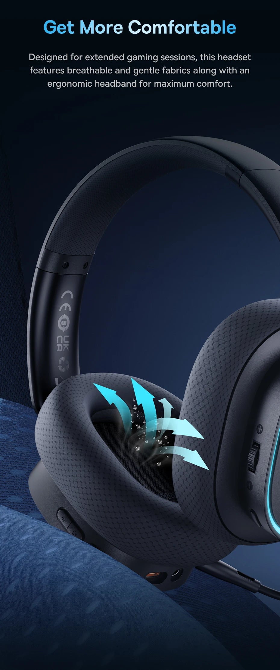 Baseus GH02 Wireless Gaming Headphones – Bluetooth 5.3 & RGB Lighting