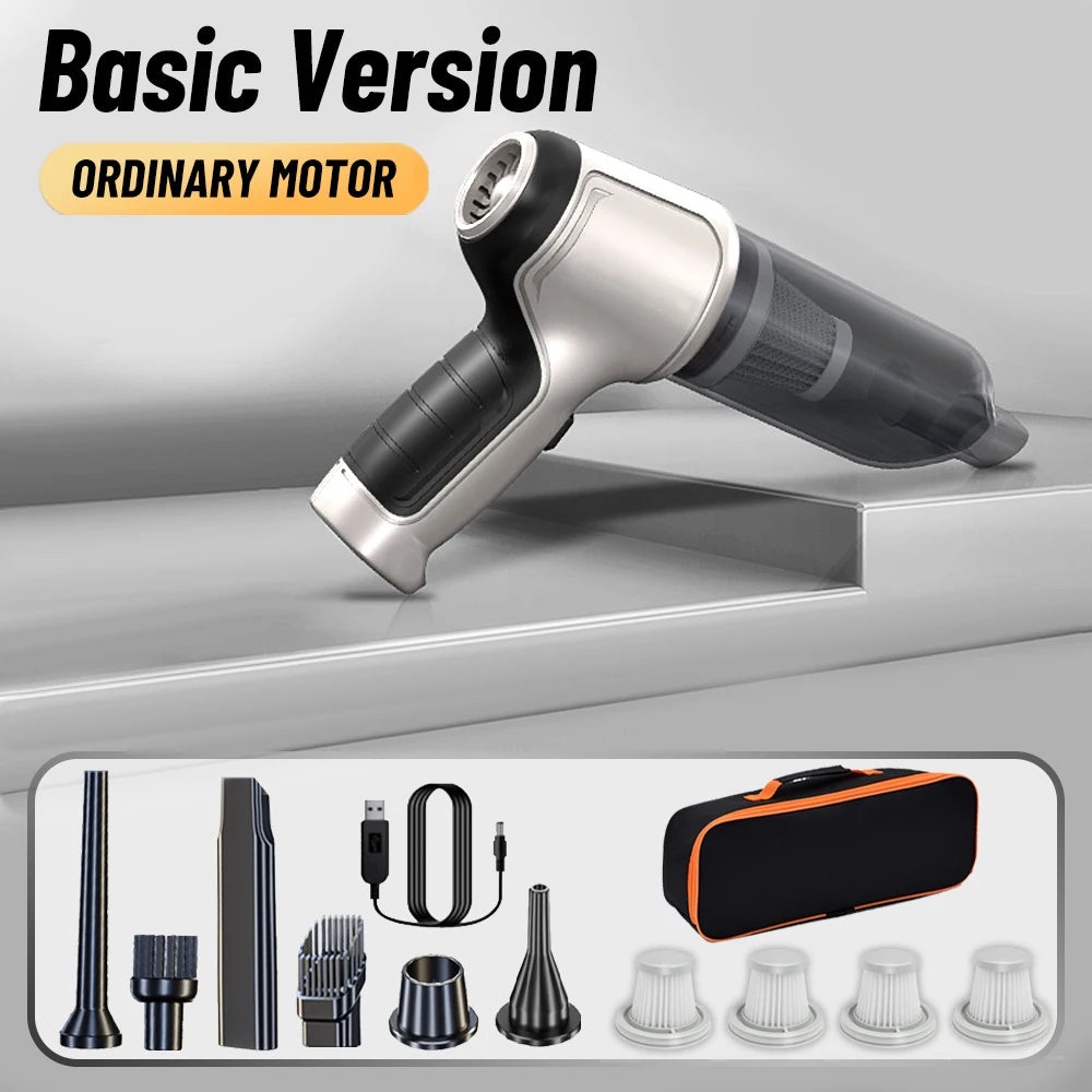 Portable Wireless Car Vacuum – 4-in-1 Handheld Cleaner for Home & Auto
