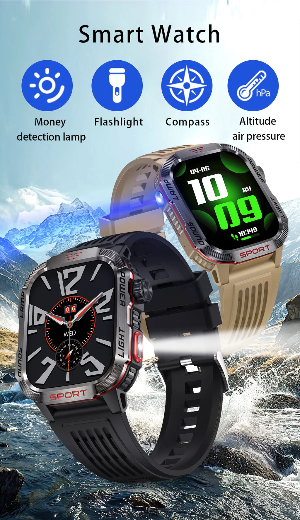 Men’s Pro Smartwatch – Waterproof Design with Fitness & Call Features