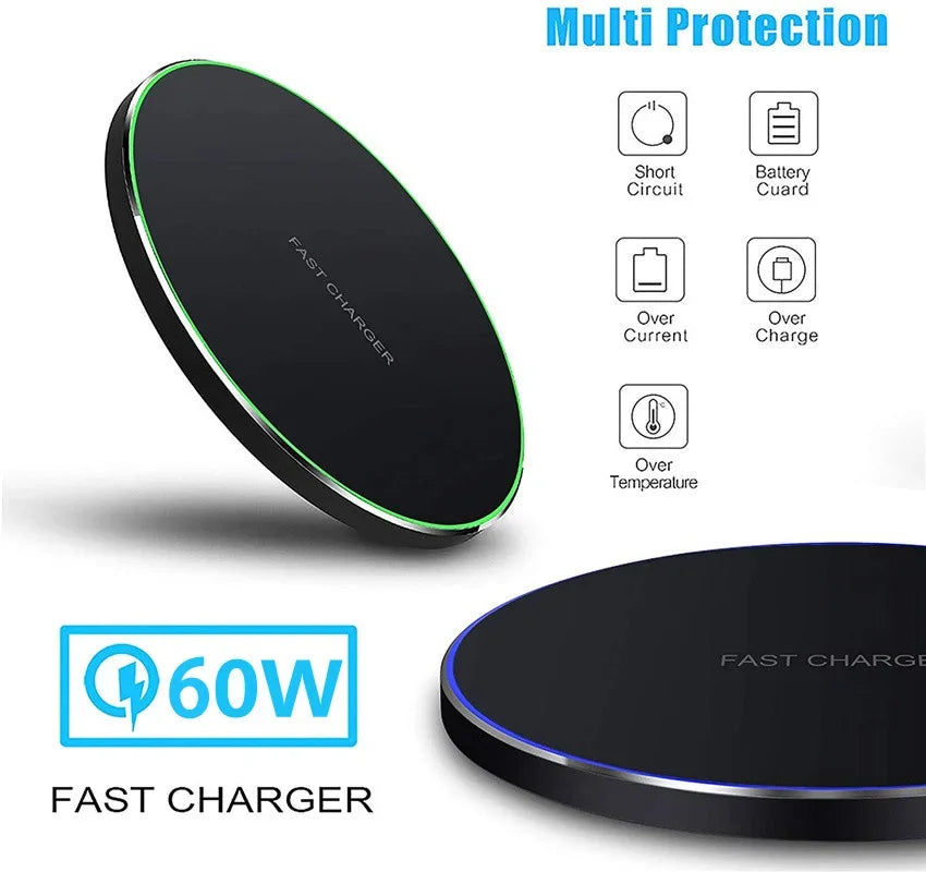 Fast Wireless Charging Pad – Compatible with iPhone & Samsung