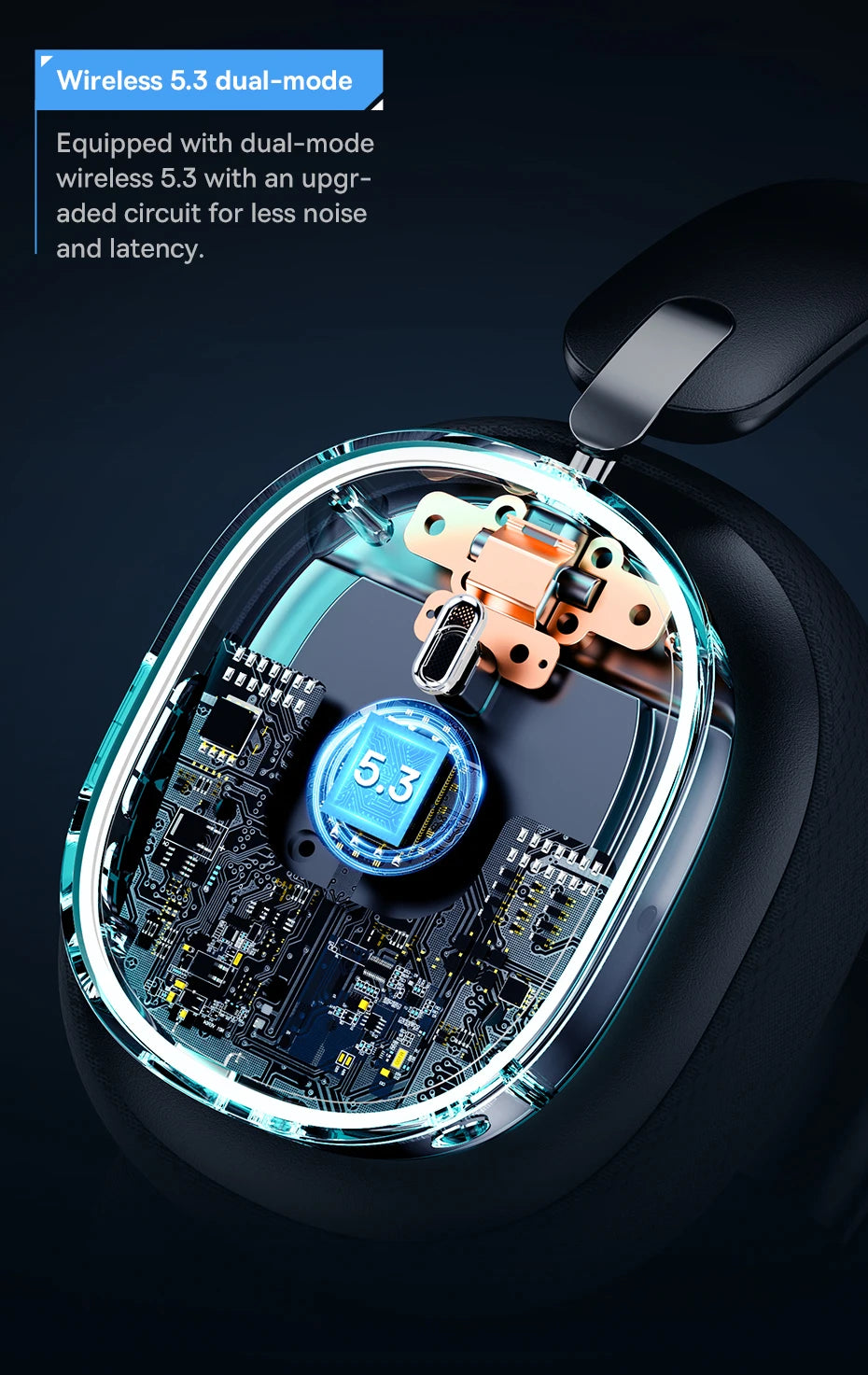 Baseus GH02 Wireless Gaming Headphones – Bluetooth 5.3 & RGB Lighting
