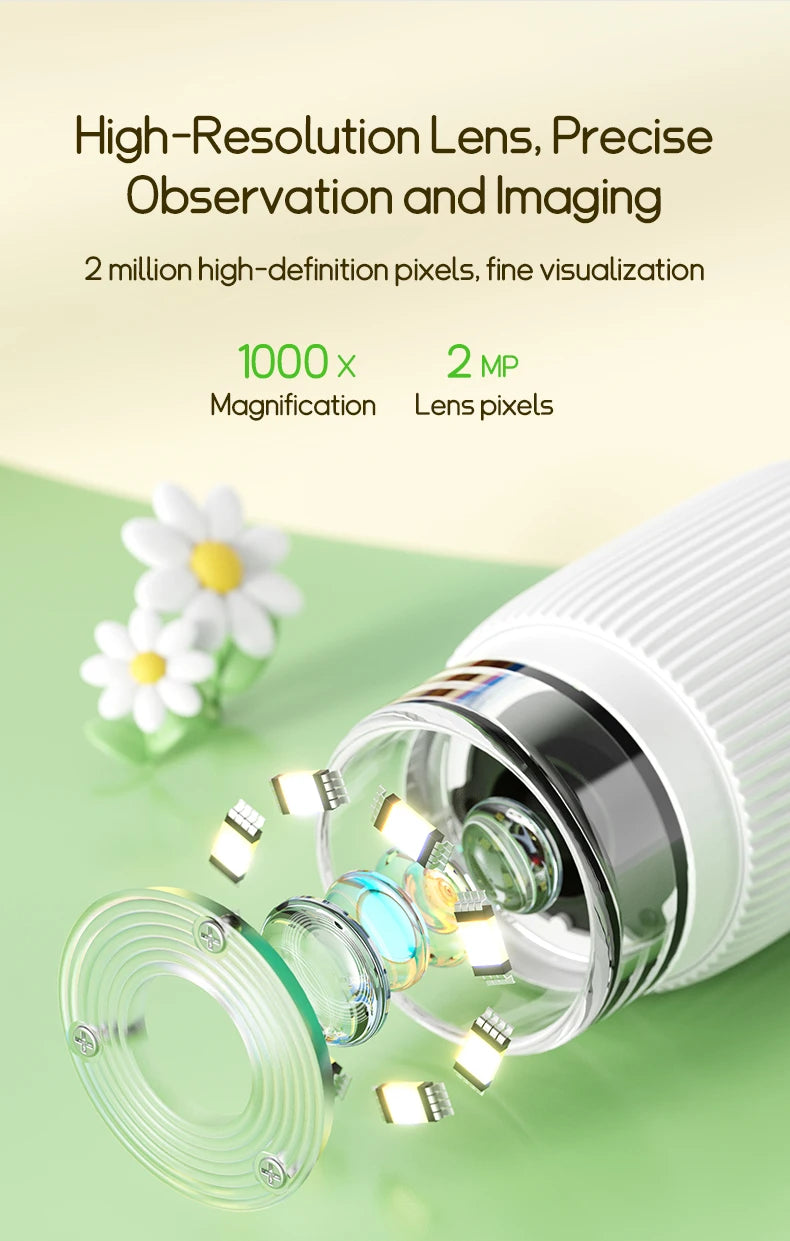Mini Microscope for Kids – 2" Screen with 1000x Zoom, Educational Gift