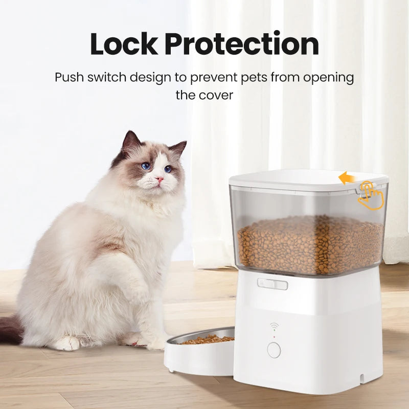 Smart Automatic Pet Feeder – Remote-Controlled Food Dispenser for Cats & Dogs