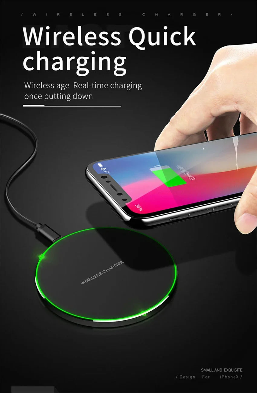 Fast Wireless Charging Pad – Compatible with iPhone & Samsung