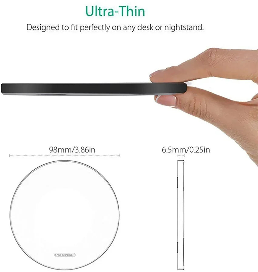 Fast Wireless Charging Pad – Compatible with iPhone & Samsung