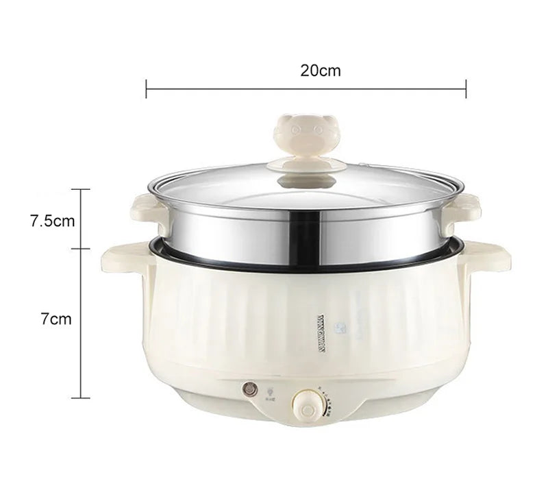 Compact Multi-Cooker – 220V Non-Stick Electric Pot for 1–2 Person Meals