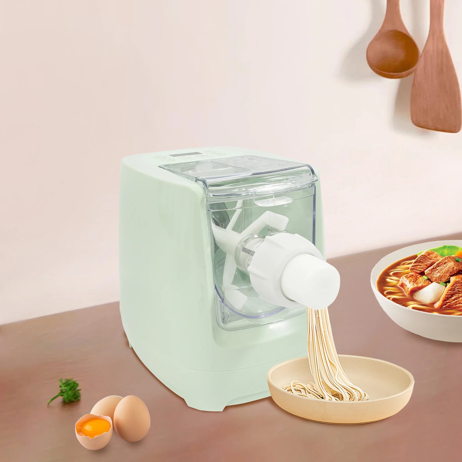 Electric Pasta Maker – Automatic Noodle Machine with 13 Discs for Spaghetti & Fettuccine