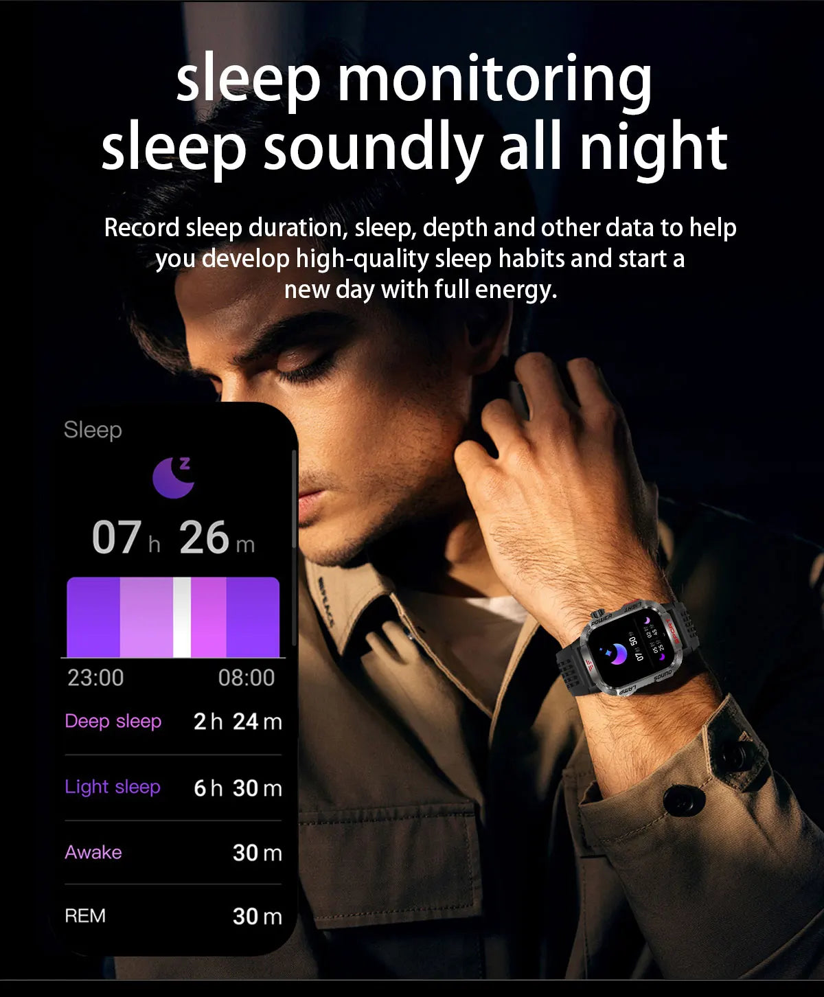 Men’s Pro Smartwatch – Waterproof Design with Fitness & Call Features