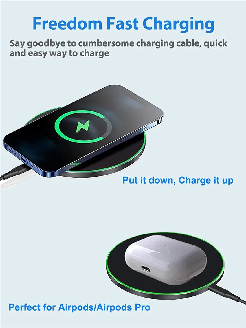 Fast Wireless Charging Pad – Compatible with iPhone & Samsung