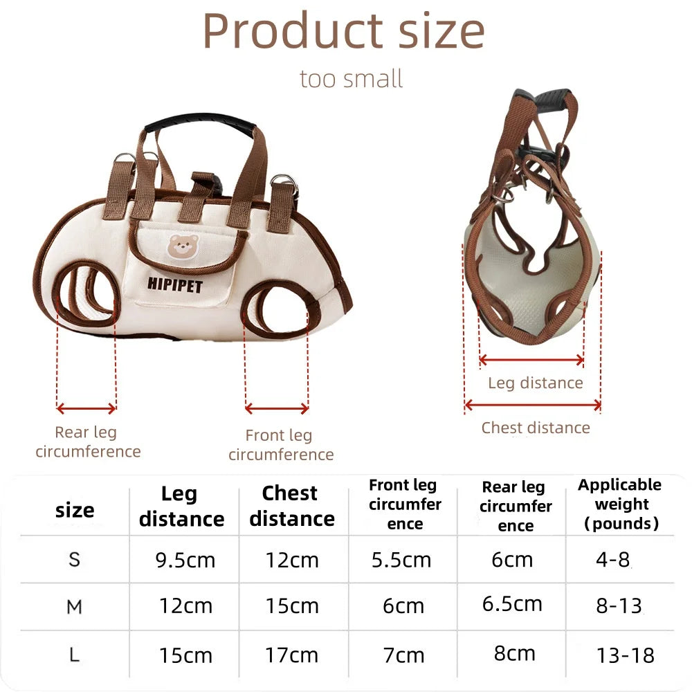 Portable Dog Backpack – Double-Shoulder Pet Carrier with Crossbody Strap