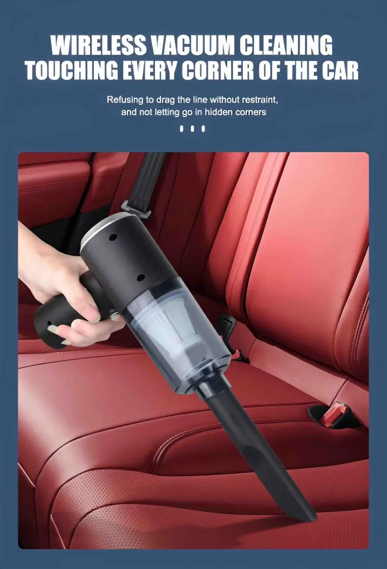 Handheld Car Vacuum Cleaner – Wireless, Dry & Wet Use