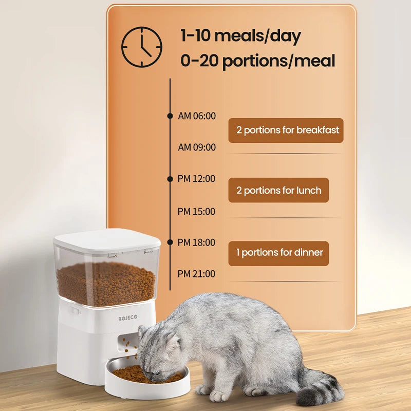 Smart Automatic Pet Feeder – Remote-Controlled Food Dispenser for Cats & Dogs