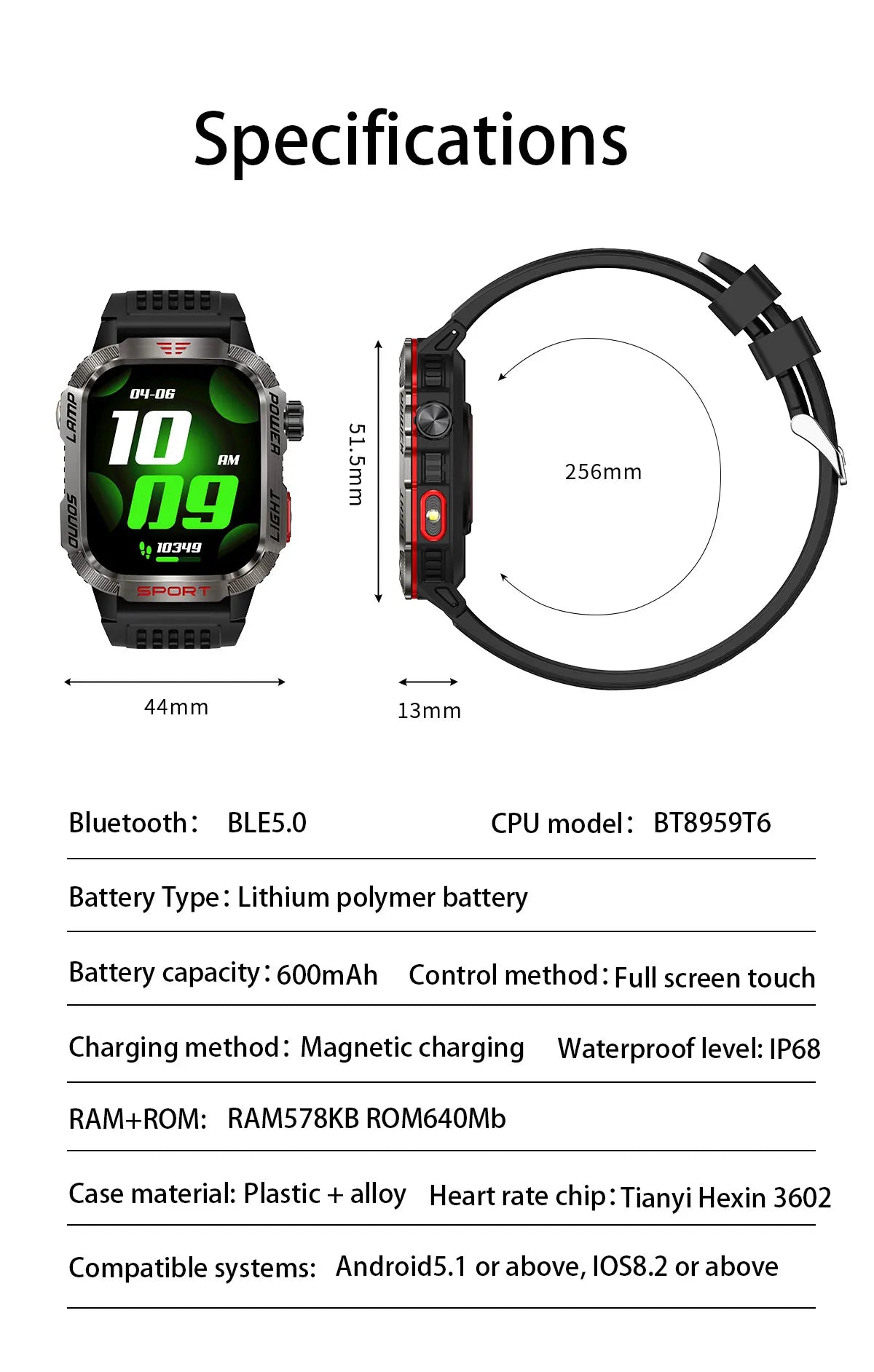 Men’s Pro Smartwatch – Waterproof Design with Fitness & Call Features