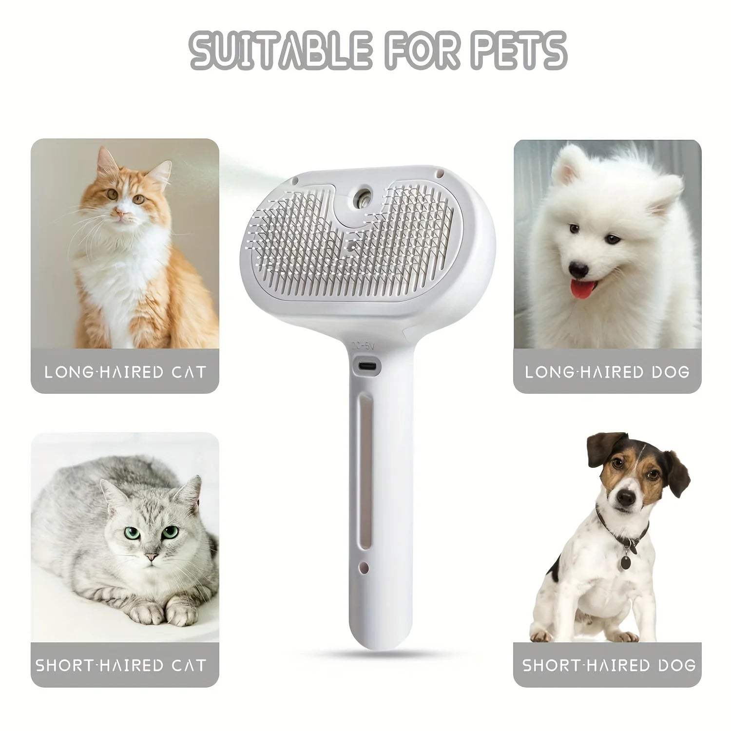Pet Spray Grooming Comb – De-Shedding & Styling Tool for Dogs & Cats