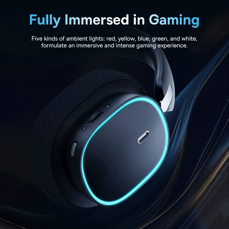 Baseus GH02 Wireless Gaming Headphones – Bluetooth 5.3 & RGB Lighting