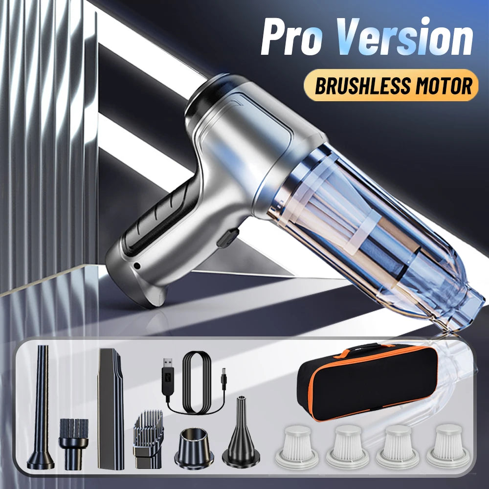 Portable Wireless Car Vacuum – 4-in-1 Handheld Cleaner for Home & Auto