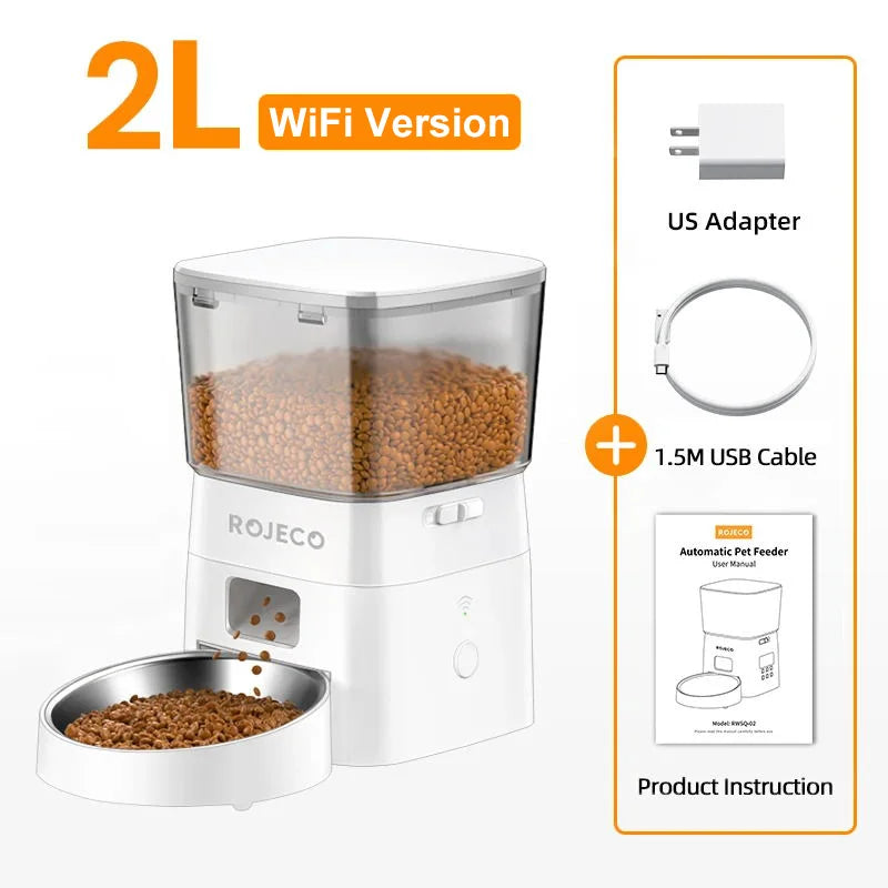 Smart Automatic Pet Feeder – Remote-Controlled Food Dispenser for Cats & Dogs