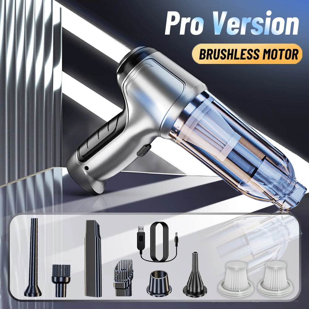 Portable Wireless Car Vacuum – 4-in-1 Handheld Cleaner for Home & Auto