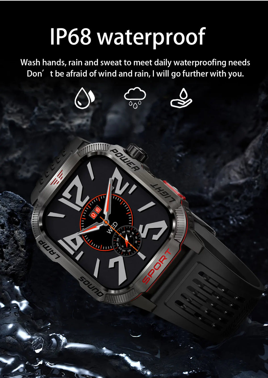 Men’s Pro Smartwatch – Waterproof Design with Fitness & Call Features